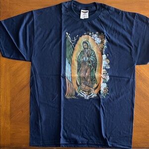 Religious Jerzees Navy Blue Graphic Tee